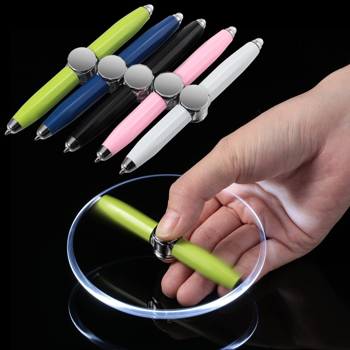 Fashion LED Spin Pen – Stress-Relief Gyro Ballpoint for Students & Professionals