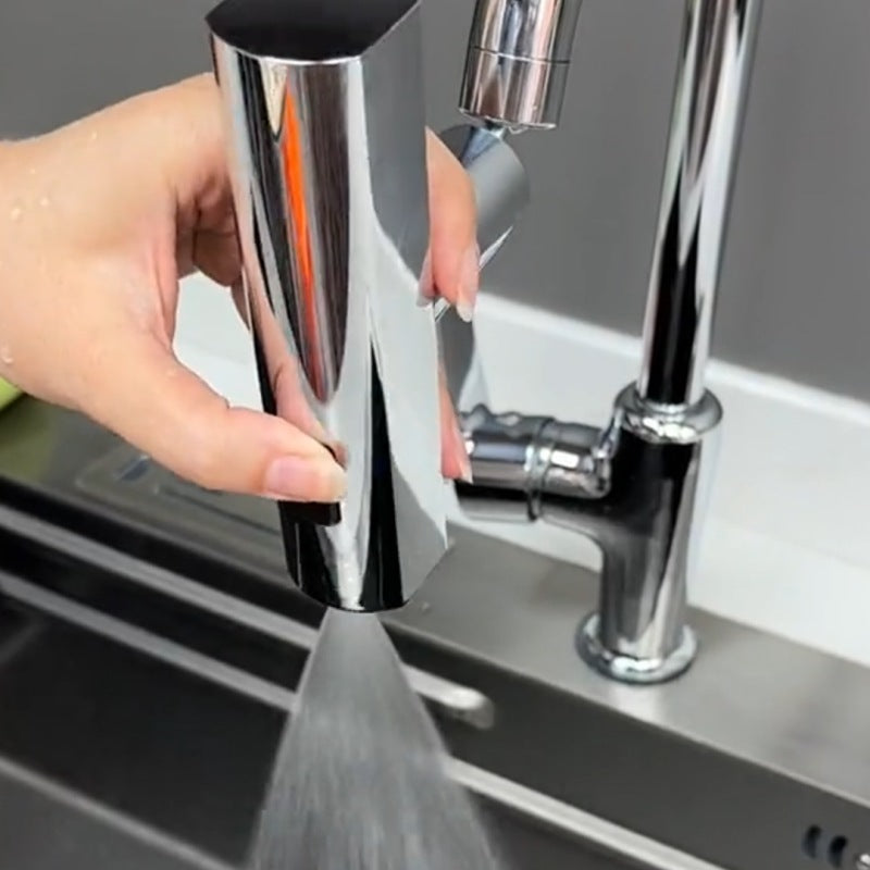 360° Adjustable Waterfall Faucet Nozzle – Splash-Free, Aerated Bubbler & Kitchen Sink Extender
