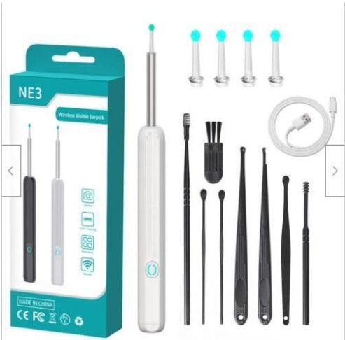 NE3 Wireless Otoscope Ear Cleaner with Camera & LED Light – Ear Wax Removal Tool for iPhone