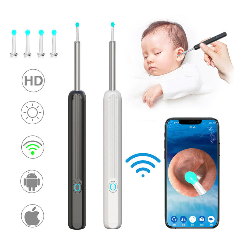 NE3 Wireless Otoscope Ear Cleaner with Camera & LED Light – Ear Wax Removal Tool for iPhone