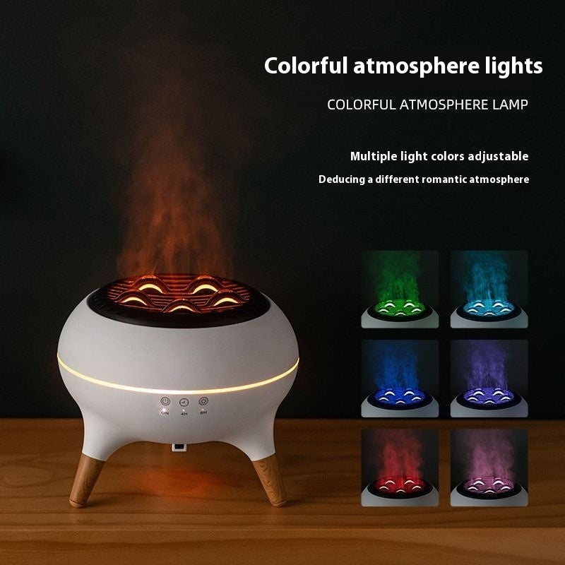 Lika Dow Creative Flame Mountain Aroma Diffuser – Ambient LED Mist Humidifier