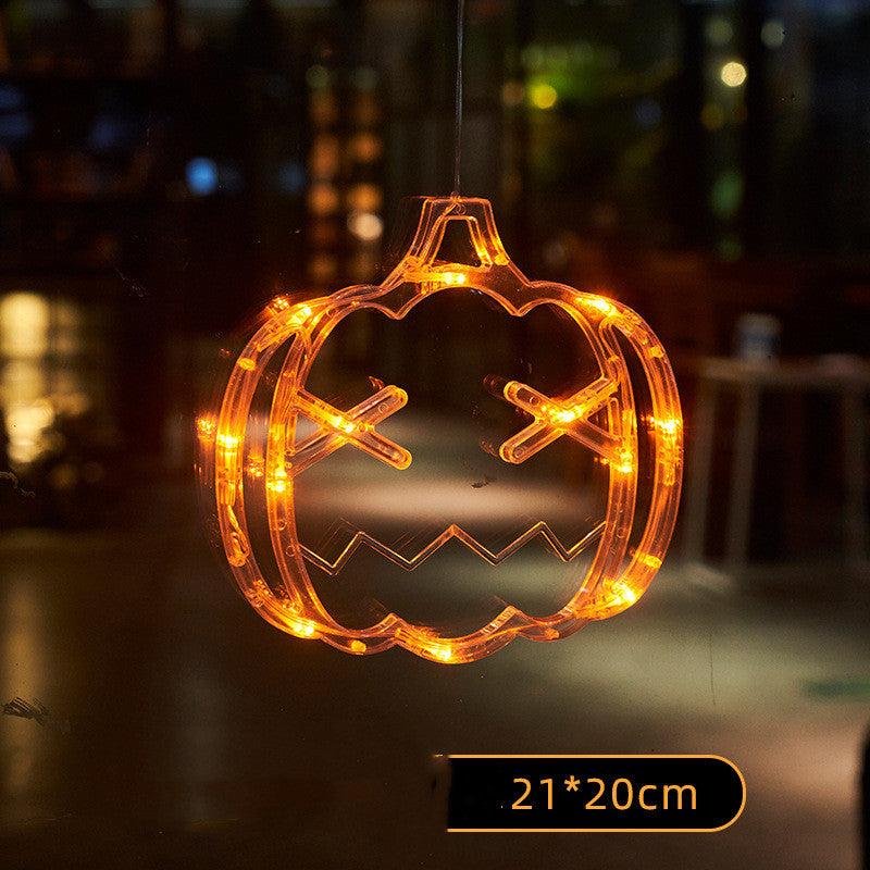 LED Halloween Hanging Lights – Ghost, Spider & Pumpkin Window Decorations for Party & Home