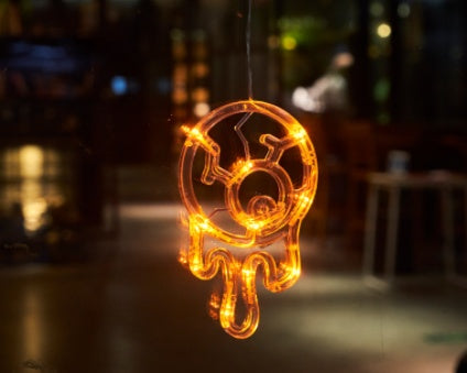 LED Halloween Hanging Lights – Ghost, Spider & Pumpkin Window Decorations for Party & Home